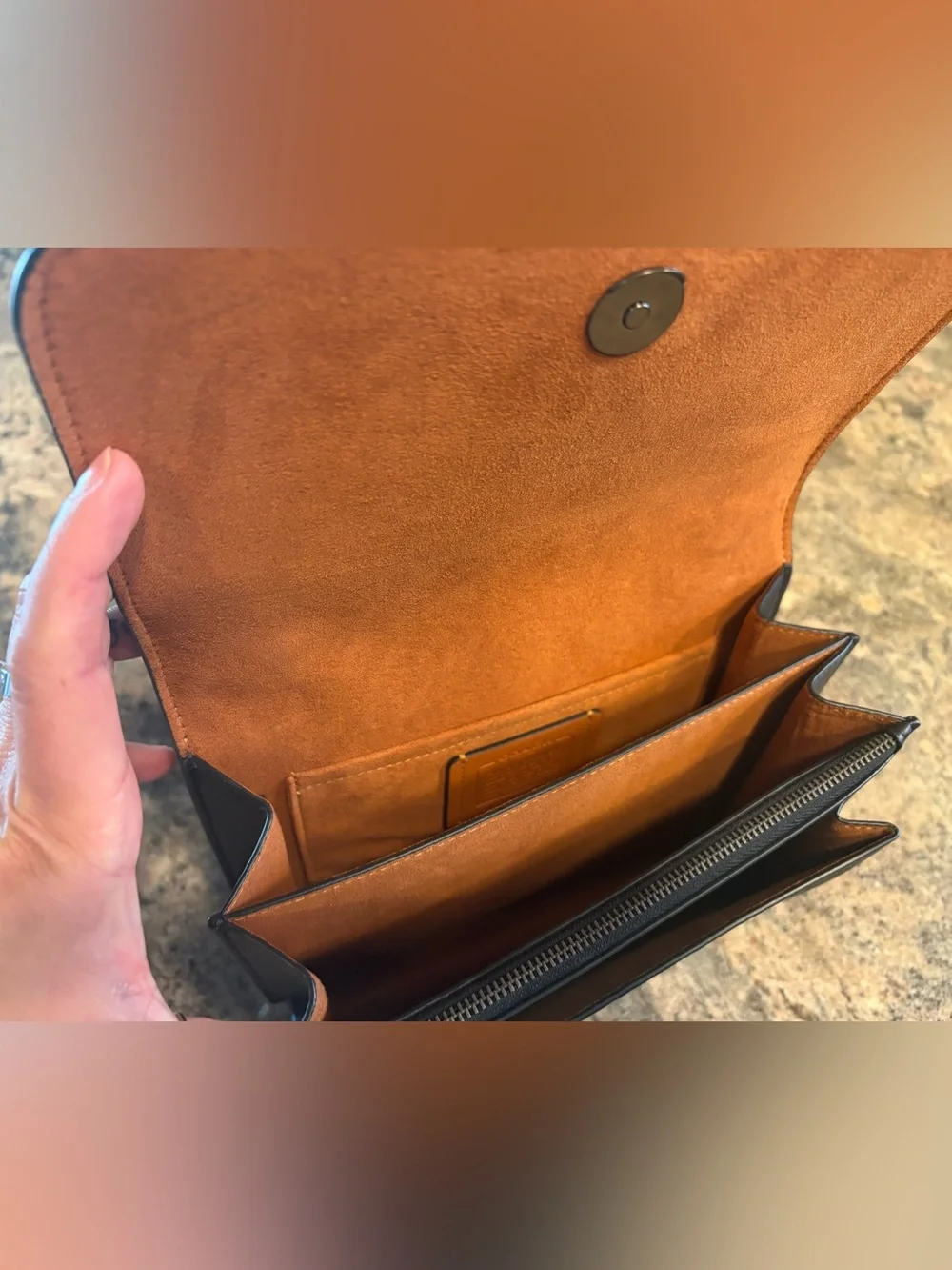 Coach black leather